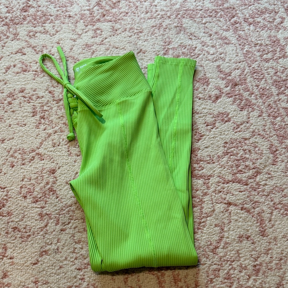 Year of Ours Vibrant Green Ribbed Leggings